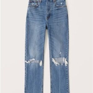Abercrombie & Fitch Ultra High Rise Ankle Distressed Blue Jeans, size 25
